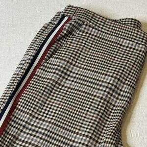 BB Dakota By Steve Madden Women's Plaid Trousers Tuxedo Side Stripe Brown Size 6